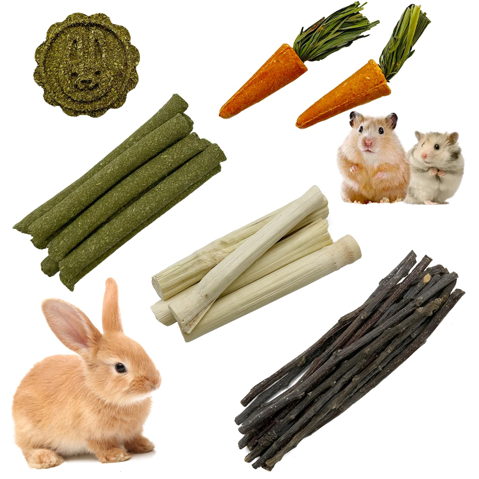 FBIRDY Natural Apple Wood Chew Toys for Rabbits