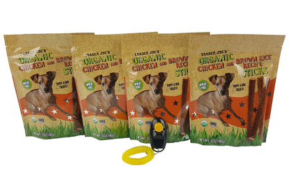 Trader Joe’s Organic Chicken & Rice Dog Snack Bundle with Clicker