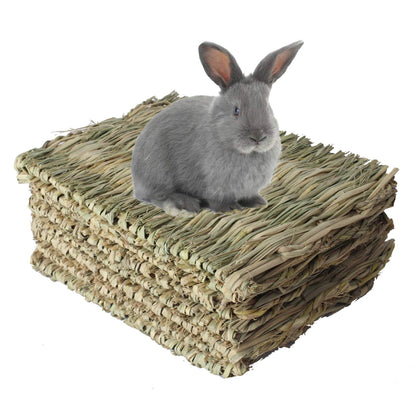 8 PCS Bunny Grass Chew Mats for Small Pets